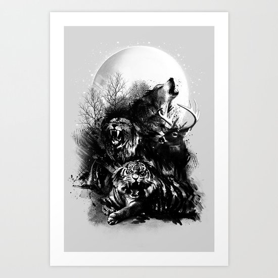 Call of the Wild (GRAY) Art Print