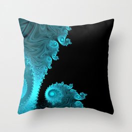 Black Ice - Fractal Art Throw Pillow