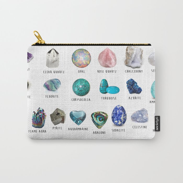 crystals gemstones identification Carry-All Pouch