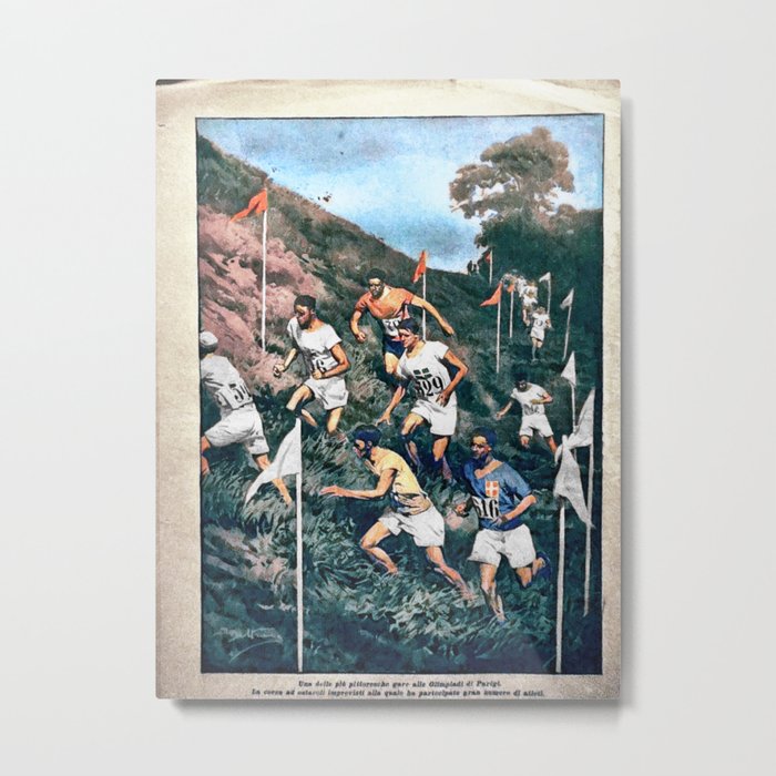 The 1924 Olympic Cross-Country Race by Achille Beltrame Metal Print