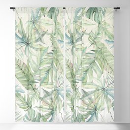 Green Tropical Leaves Blackout Curtain