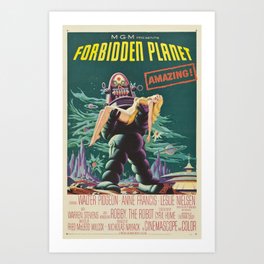 Forbidden Planet Art Print | Sciencefiction, Movie, Classic, Painting, Poster, Film, Forbidden, Planet, Old 