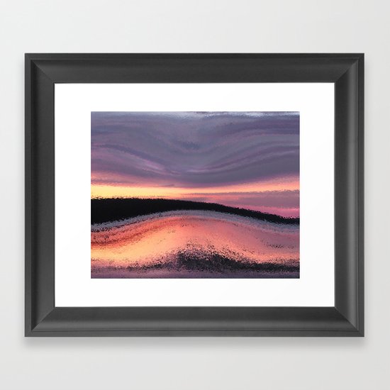 Sunset Ocean Wave Abstract Framed Art Print