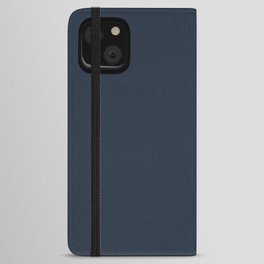 Inky Blue Solid Color iPhone Wallet Case