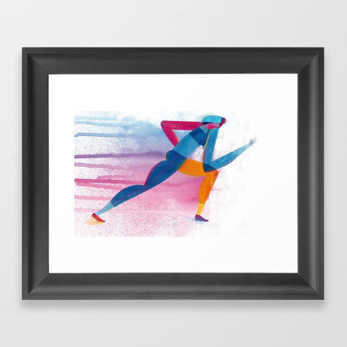 Runner (female) Framed Art Print