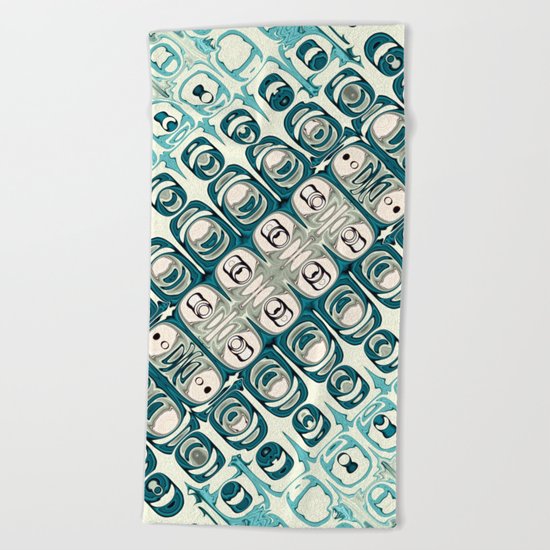 Turquoise Tile Pattern Beach Towel