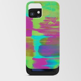 Neon Paint Smear with Magenta, Teal, Lime and Gold iPhone Card Case