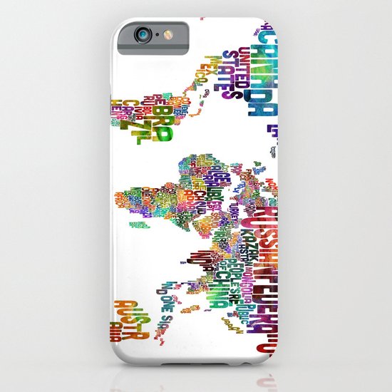Text Map of the World iPhone & iPod Case