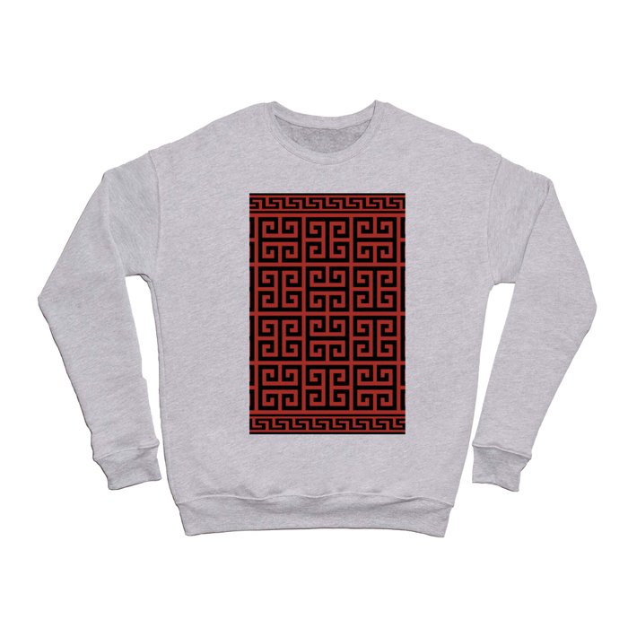 Greek Key (Maroon & Black Pattern) Crewneck Sweatshirt