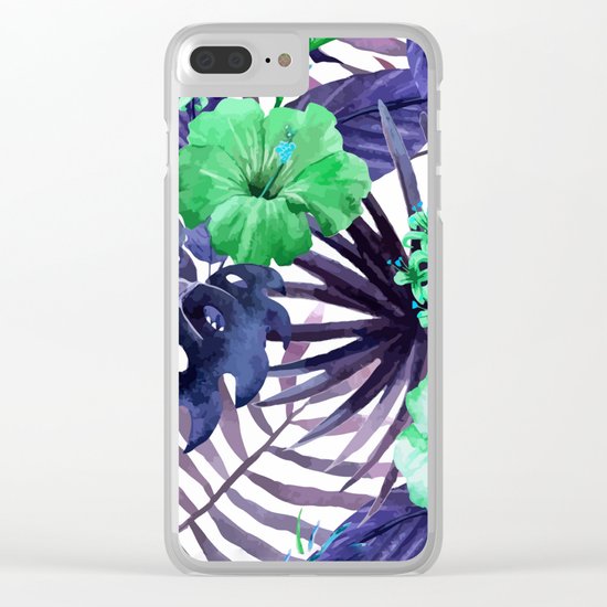 Watercolor botanical leaves Clear iPhone Case