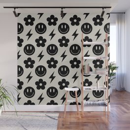 Black & White Retro Pattern Wall Mural