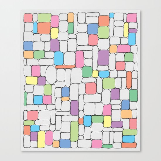 Pastel Stone Wall Canvas Print