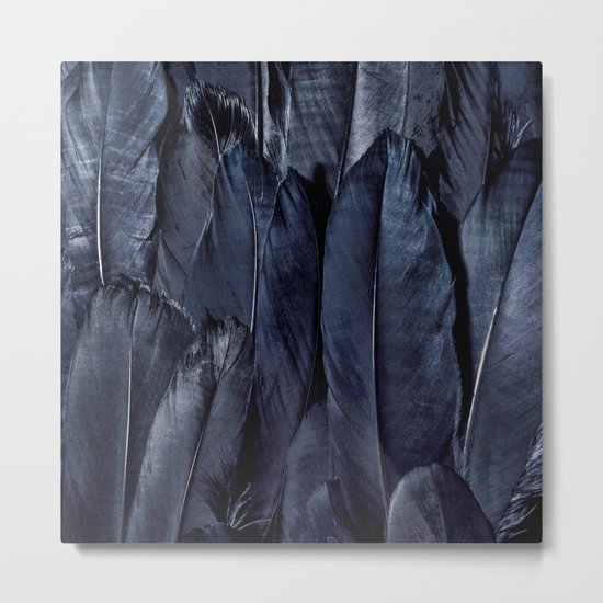 Black Feather Metal Print