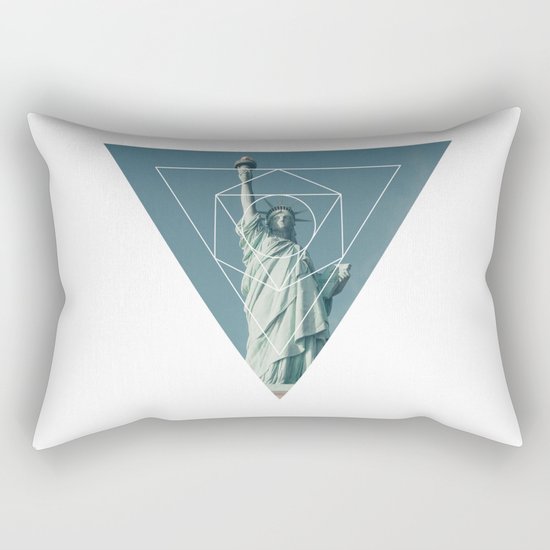 Statue of Liberty - Geometric Photography Rectangular Pillow
