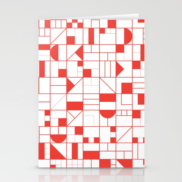 Abstract Pattern Red Stationery Cards