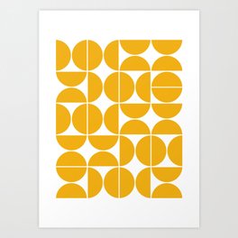 Mid Century Modern Geometric 04 Yellow Art Print
