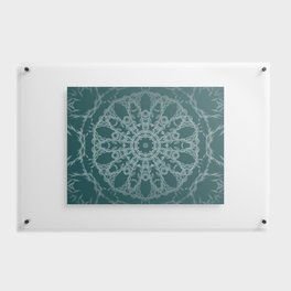 Classical Abstract Mandala in Dark Green Background   Floating Acrylic Print