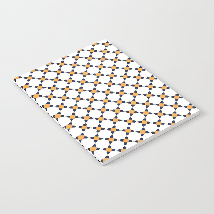Square Yellow and Blue Geometric Pattern Notebook