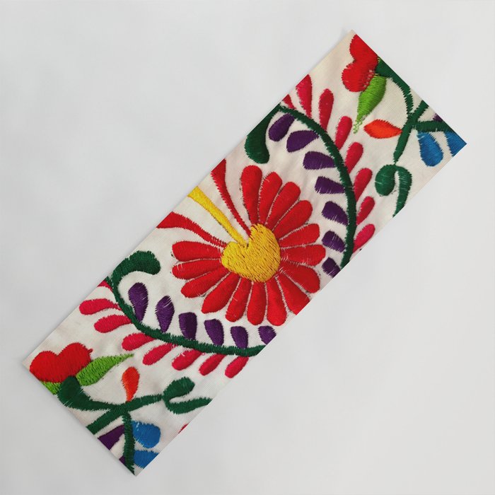 Red Mexican Flower Yoga Mat