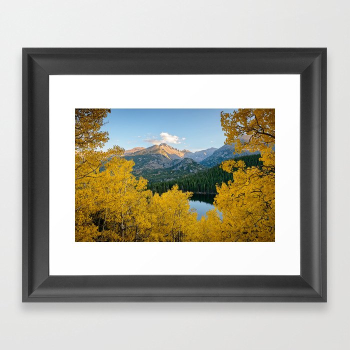 Colorado Bear Lake Autumn Rocky Mountain National Park Fall Landscape Framed Art Print