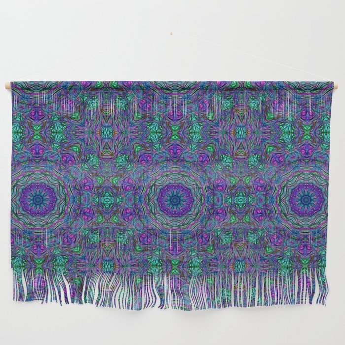 Blue Green and Blue Kaleidoscope Wall Hanging