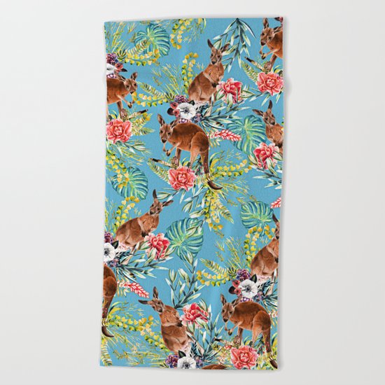 Kangaroos Pattern Beach Towel