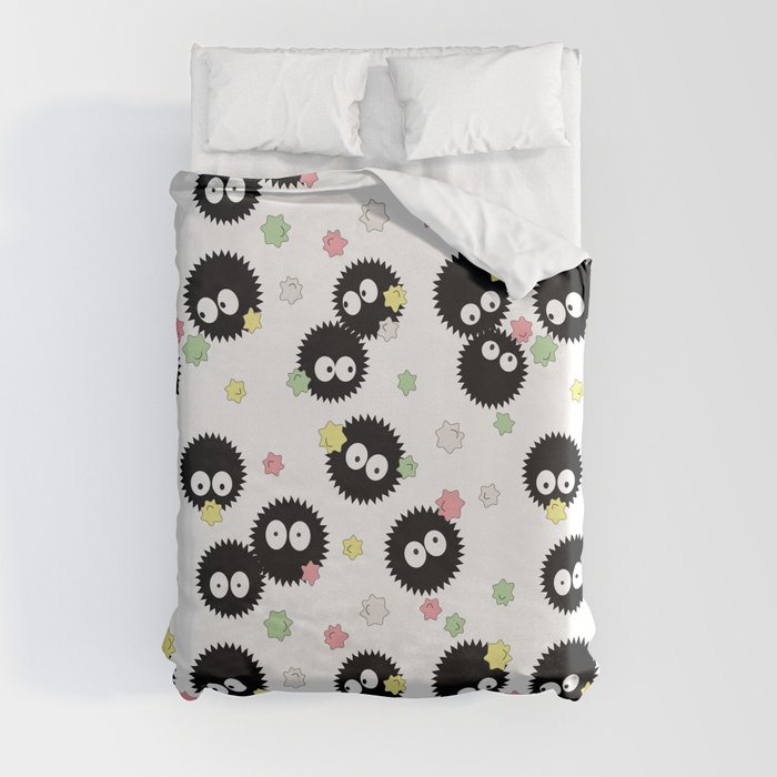 Cute Soot Sprites with Candy Duvet Cover