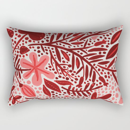 Red Garden Rectangular Pillow