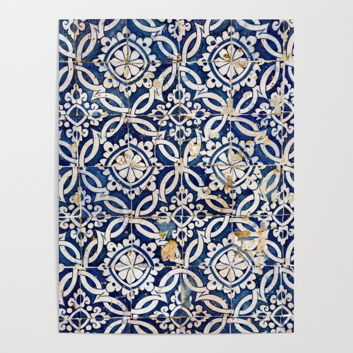 Portuguese glazed tiles Poster