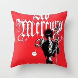 Zed Mercury RED print Throw Pillow