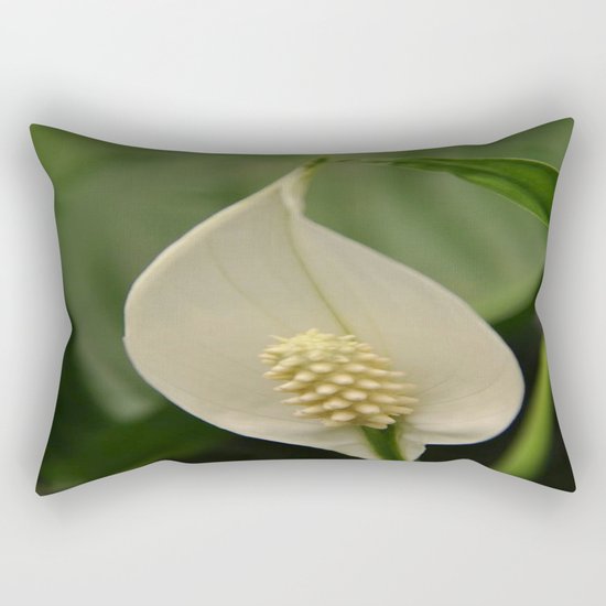 white flower Rectangular Pillow