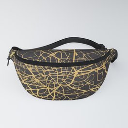 LONDON ENGLAND GOLD ON BLACK CITY MAP Fanny Pack
