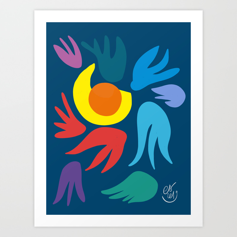 Blue Night Dream Abstract Art Art Print By Emmanuelsignorino