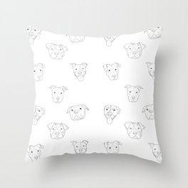 White pit bull love Throw Pillow