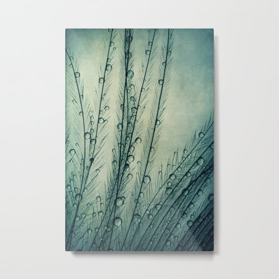 Moody Blues Feather Drops Metal Print