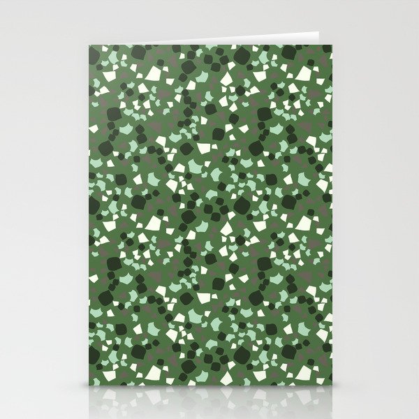 green terrazzo pattern Stationery Cards