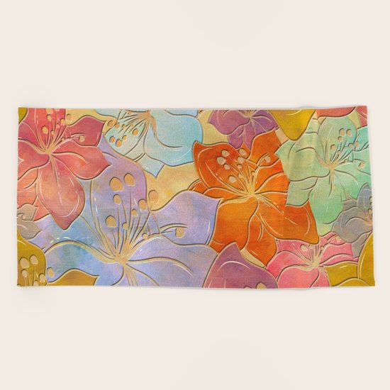 Flower Pattern Beach Towel
