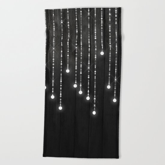 Fairy Lights on Wood 04 Beach Towel