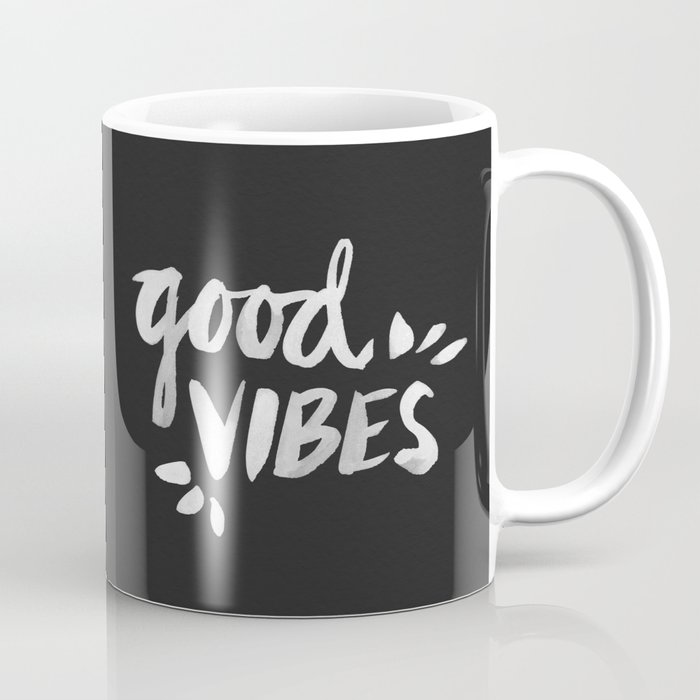 Good Vibes – White Ink Coffee Mug