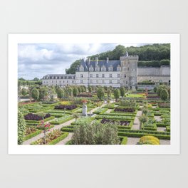 Castle in Villandry, France - Medieval castle, classic garden, history, architecture - travel photography Art Print