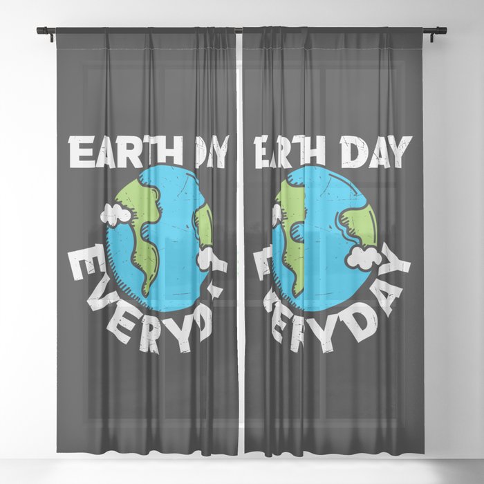 Earth Day Everyday Sheer Curtain