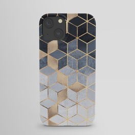 Soft Blue Gradient Cubes iPhone Case