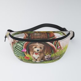 Little dog with owl Fanny Pack