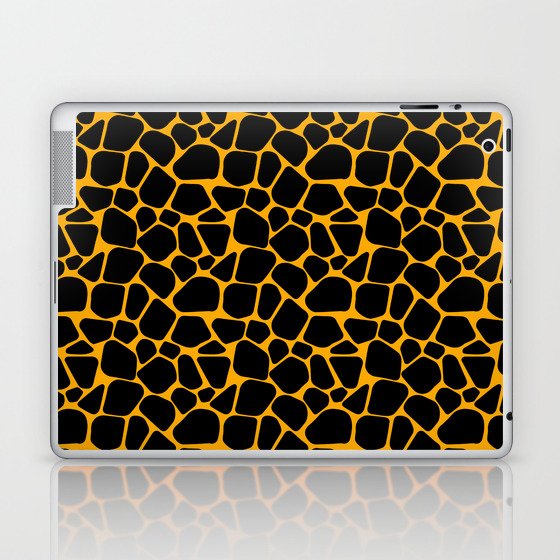 Neon Orange Giraffe Pattern Laptop & iPad Skin