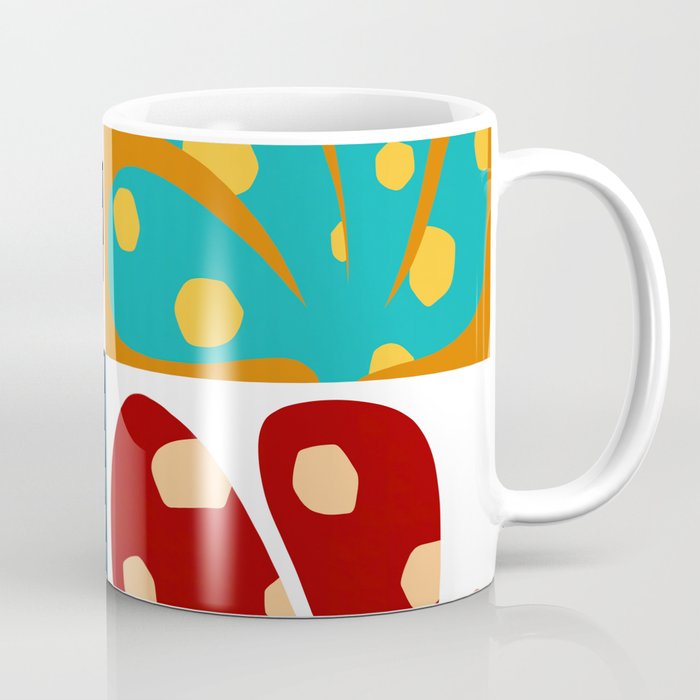 Spots patterned color leaves patchwork 3 Coffee Mug
