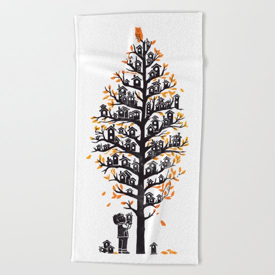 Hoot Lodge Beach Towel