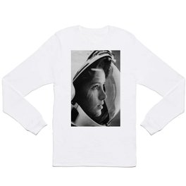 NASA Astronaut, Anna Fisher, black and white photograph Long Sleeve T-shirt