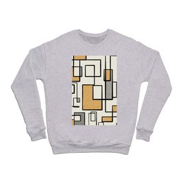 Composition - Mid-Century Modern Minimalist Geometric Abstract in Muted Mustard Gold, Gray, and Cream Crewneck Sweatshirt
