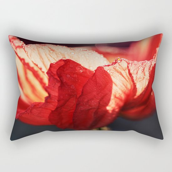 Passion - Expressionistic red poppy macro photo Rectangular Pillow