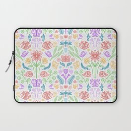 Pastel Spring - Multi-color, flowers, bees, butterflies Laptop Sleeve